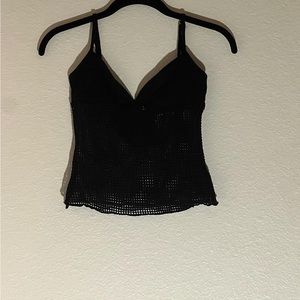 Mesh Tank Top with Black Bra Lining